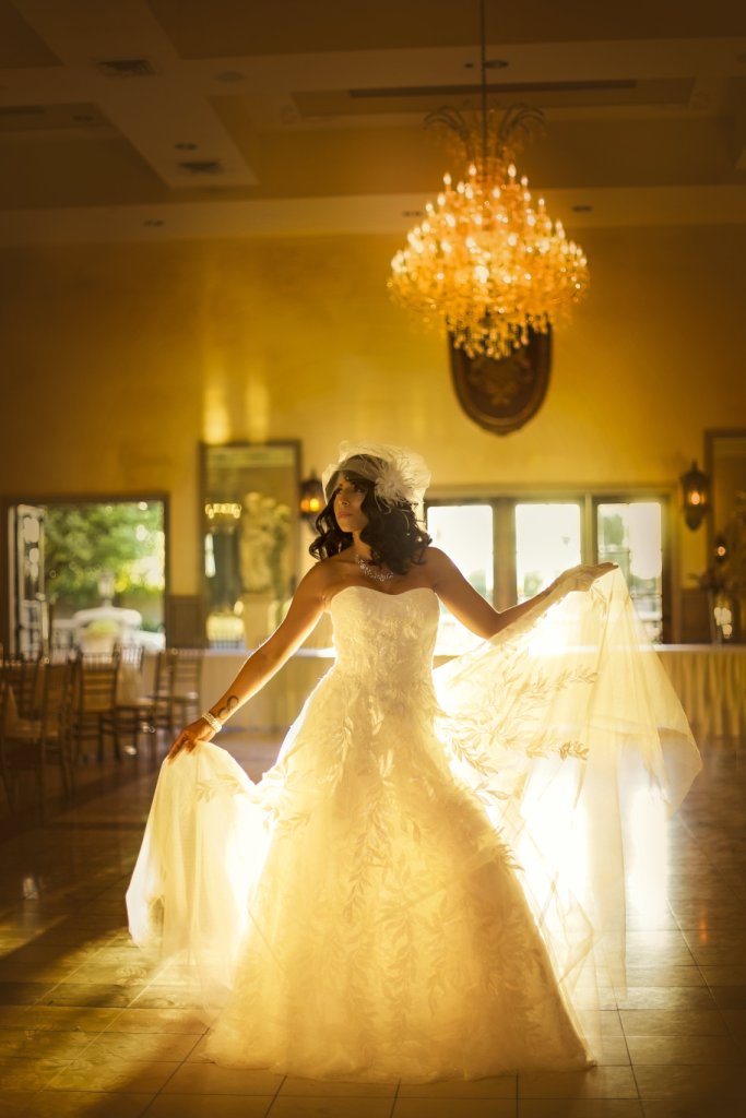 netis striking a pose in her gorgeous wedding dress