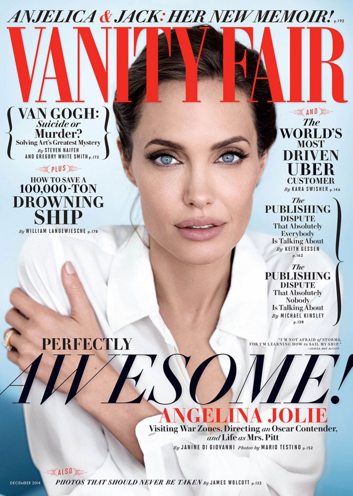Angelina Jolie on the cover of Vanity Fair's December issue