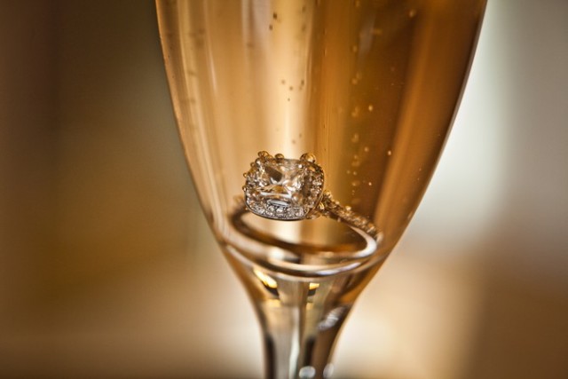 engagement ring in champagne