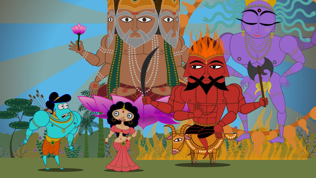 rama and raavan at the epic battle