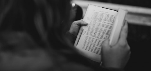 woman reading book