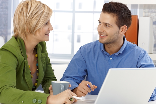 couple in an office