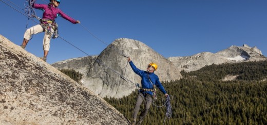 couple rock climbing