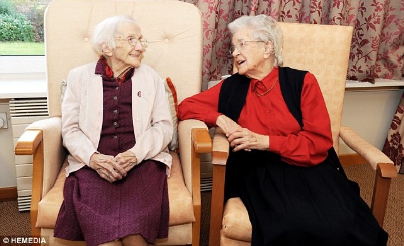 jessie gallan with one of her friends at the crosby house care home