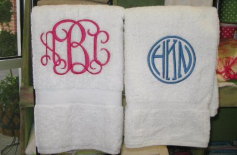 monogrammed hand towes