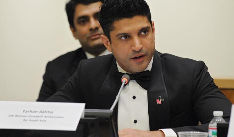 farhan akhtar at the 59th commission on the status of women conference