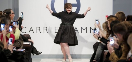 jamie brewer having a ball on the runway at new york fashion week