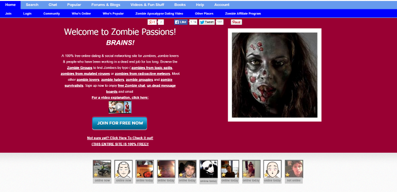 Zombie Passions Dating Site