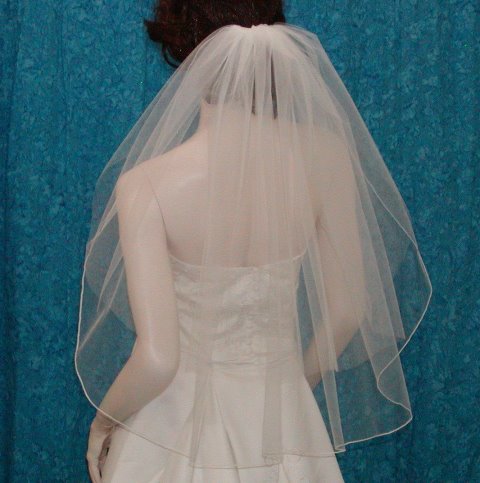 2 tier elbow length wedding veil