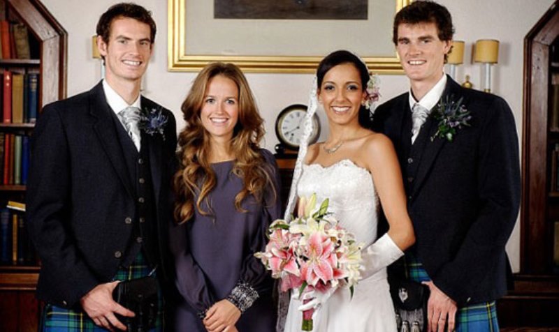 andy murray and kim sears at the former's brother's wedding.