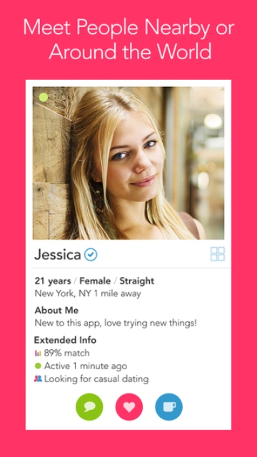 clover dating app page showing a user's profile