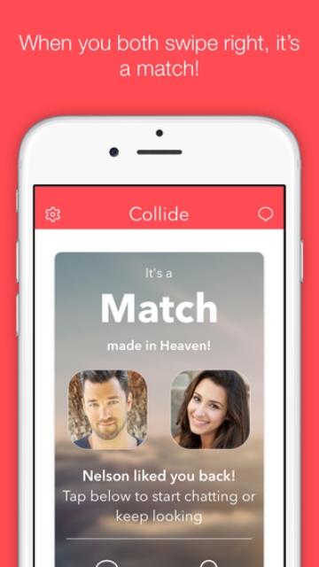 collide christian dating app page showing a mutual 'like'