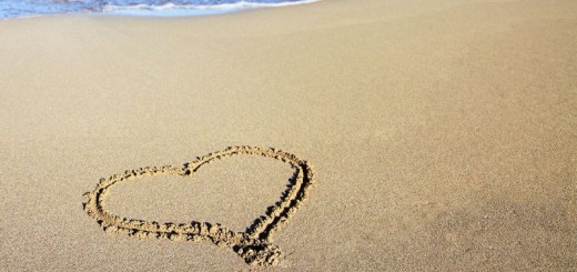 heart drawn on sand