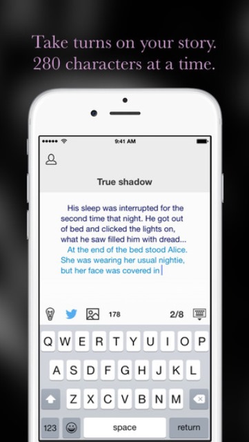 kink app page showing a collaborative story in progress