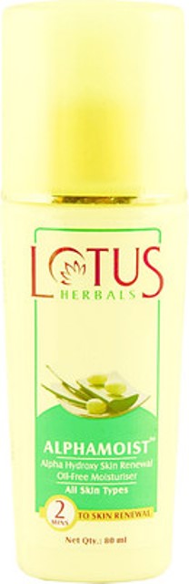 lotus herbals alphamoist alpha hydroxy sikn renewal oil-free moisturizer