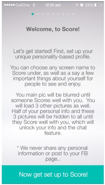score dating app home page