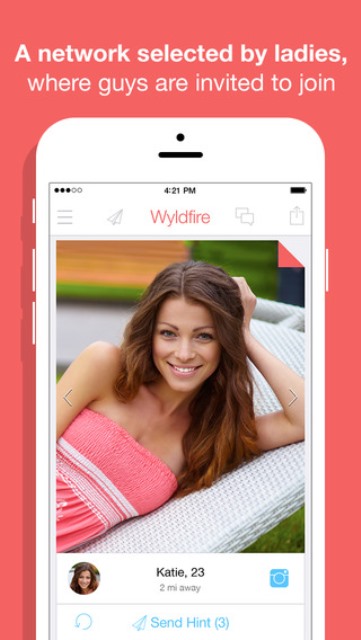 wyldfire dating app page showing a female user's profile