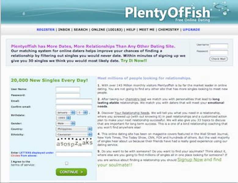 PlentyOfFish is FREE to use