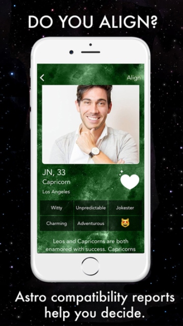 align dating app page showing a user's profile