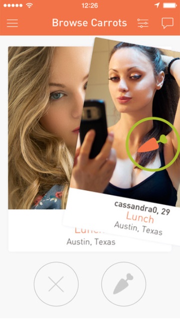 carrot dating app page showing a user's inclination to offer a bribe