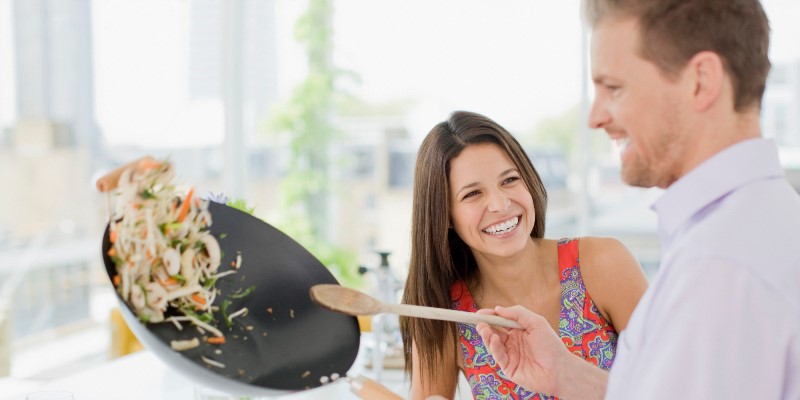 man cooking