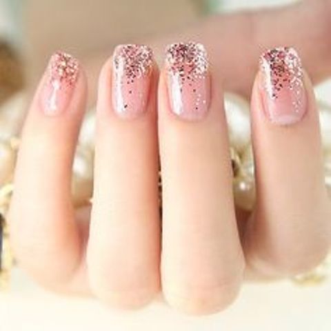 Glitter gradient nails