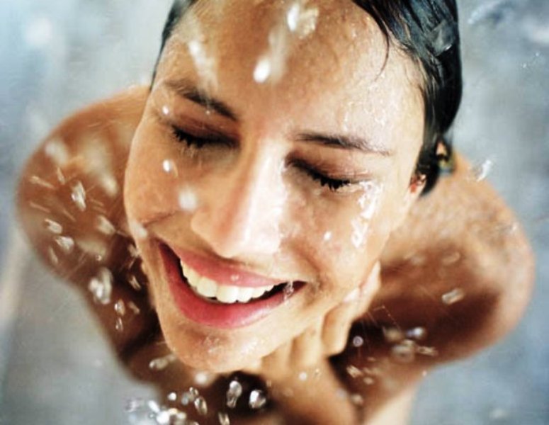 Woman showering