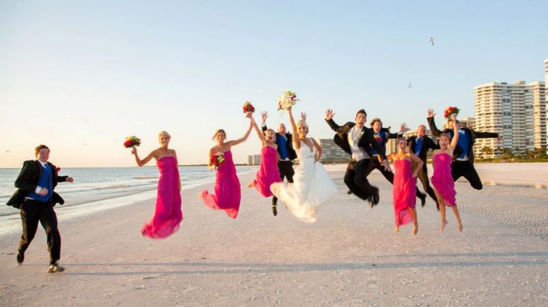 bridal party jump