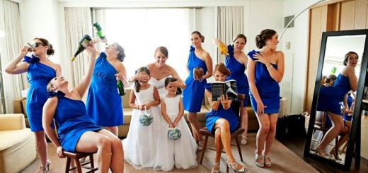 bridal party protect the flower girl