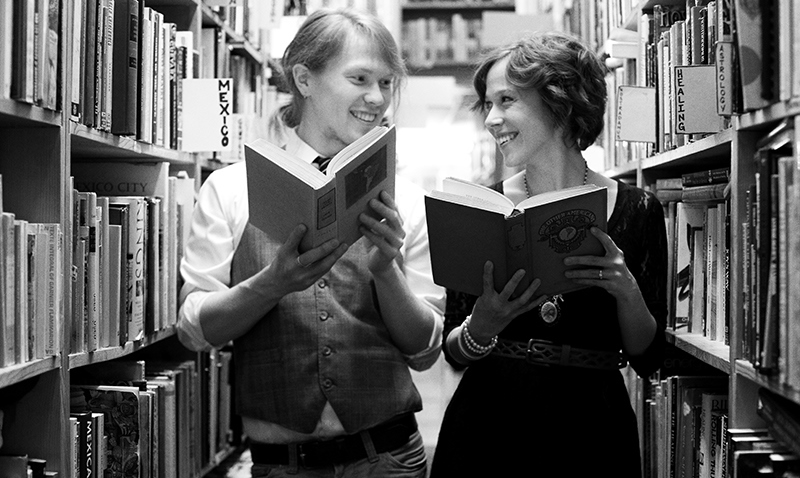 couple in a bookstore