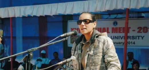 sanjukta parashar speaking at an event in tezpur university, assam