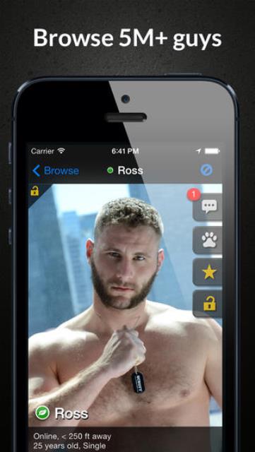 scruff app page showing one user's profile