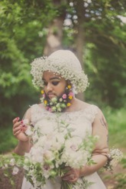 Harnaam Kaur in Louisa Coulthurst's Flower Bearded Bride Photoshoot
