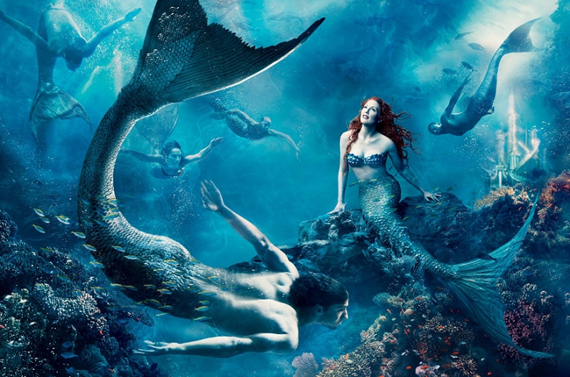 Julianne Moore as Ariel and Michael Phelps as a merman