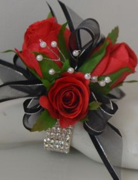red rose corsage