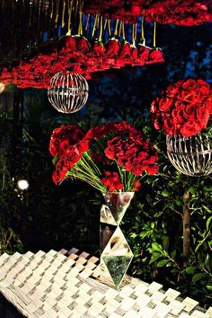 red rose wedding escort tables and place cards