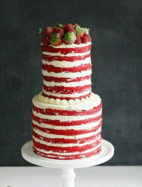 red velvet naked cake