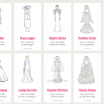 Artist Draws 100 Iconic Wedding Dresses Of Your Favorite Celebrities In One Infographic