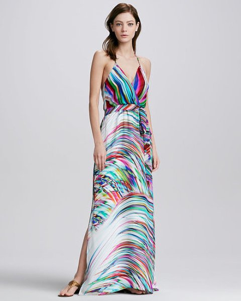 abstract design side slit maxi