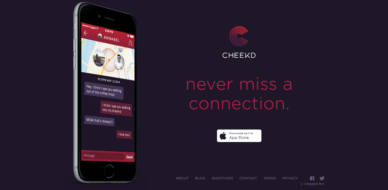 cheekd dating app home page