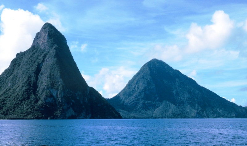 st lucia pitons world heritage site, caribbean