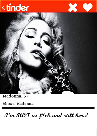 Madonna Tinder bio