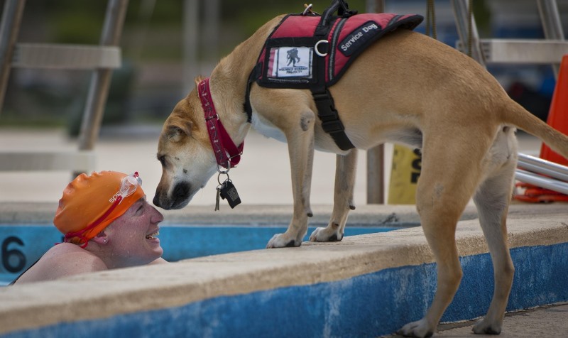 man with his dog