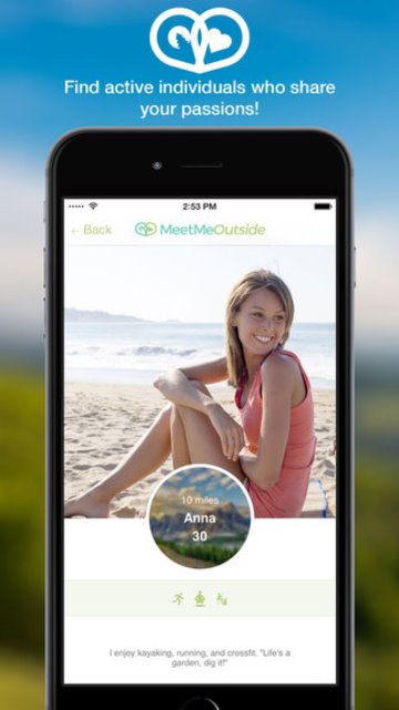 meetmeoutside dating app page showing a profile