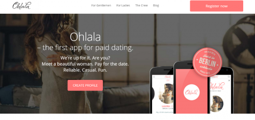 ohlala paid dating app home page