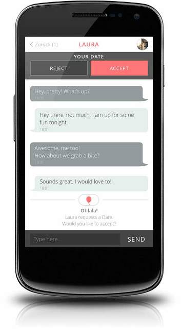 ohlala paid dating app page showing the chat feature