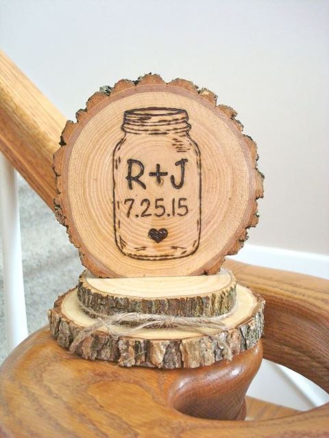 rustic wooden log topper