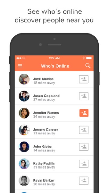 tikitalk dating app page showing who is online near a user