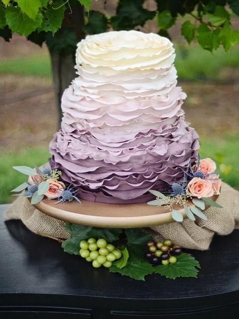 Ombré fall wedding cake 