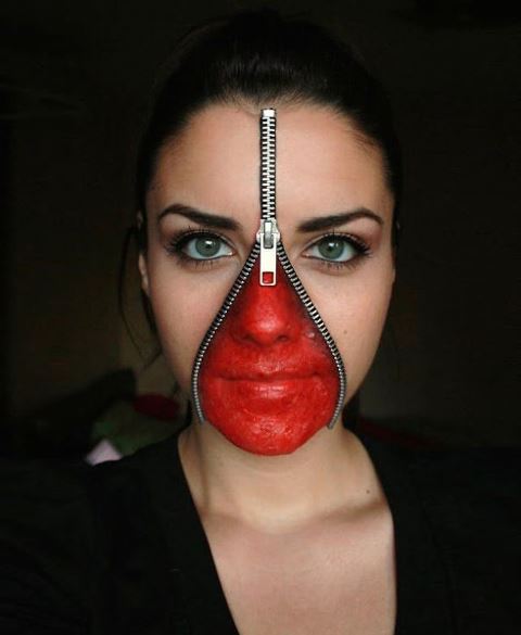 creepy zipper face mask